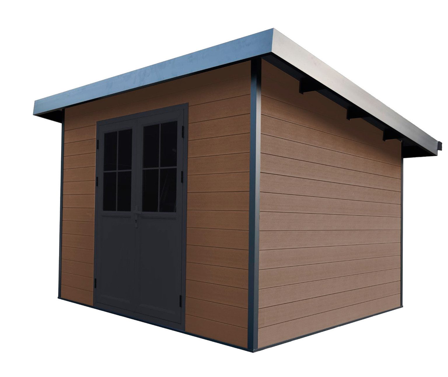 HORI Gartenhaus HORI Gartenhaus WPC Modern Line, 28 mm, 213 x 207 x 228 cm, hellbraun, Pultdach
