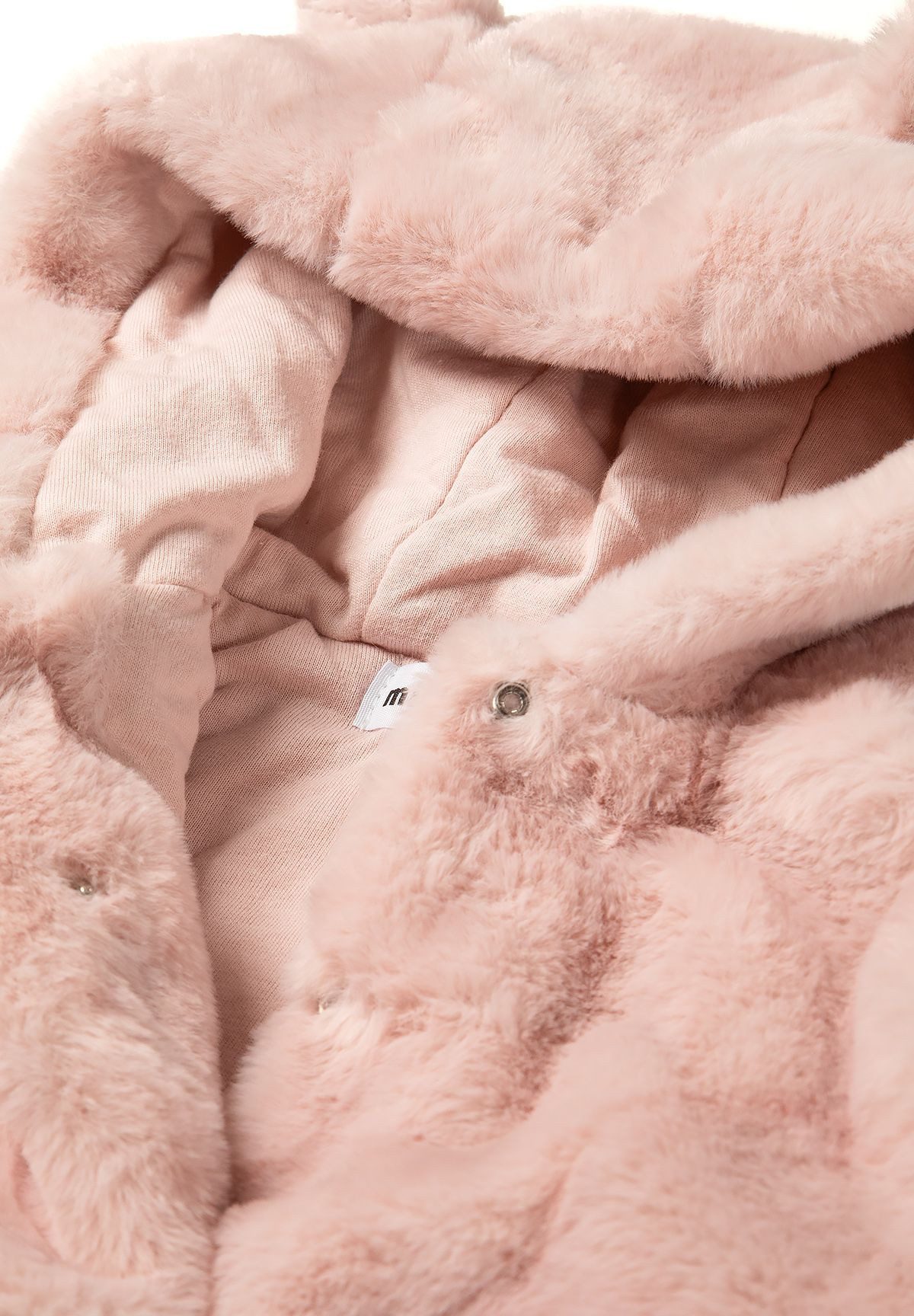 MINOTI Fellimitatjacke Teddy-Babyjacke mit Druckknöpfen und 3D-Ohren (0-24m) kuschelig