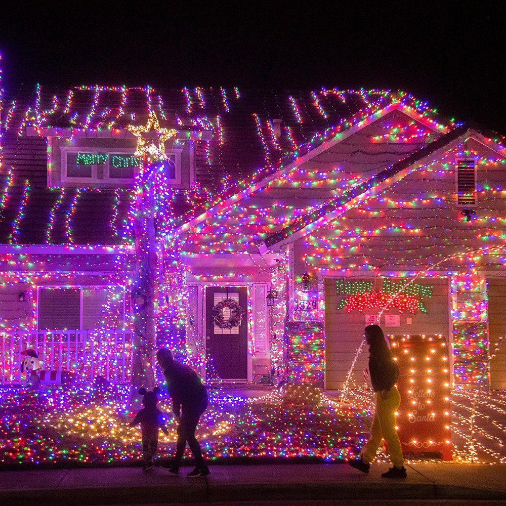 Anschlusskabel Strom Stecker, LED-Lichterkette Innen Superlanges Deco, Weihnachtsbeleuchtung Außen mit Sunicol 10M-100M Party Wasserdicht, Mehrfarbig Garten Lichtervorhang