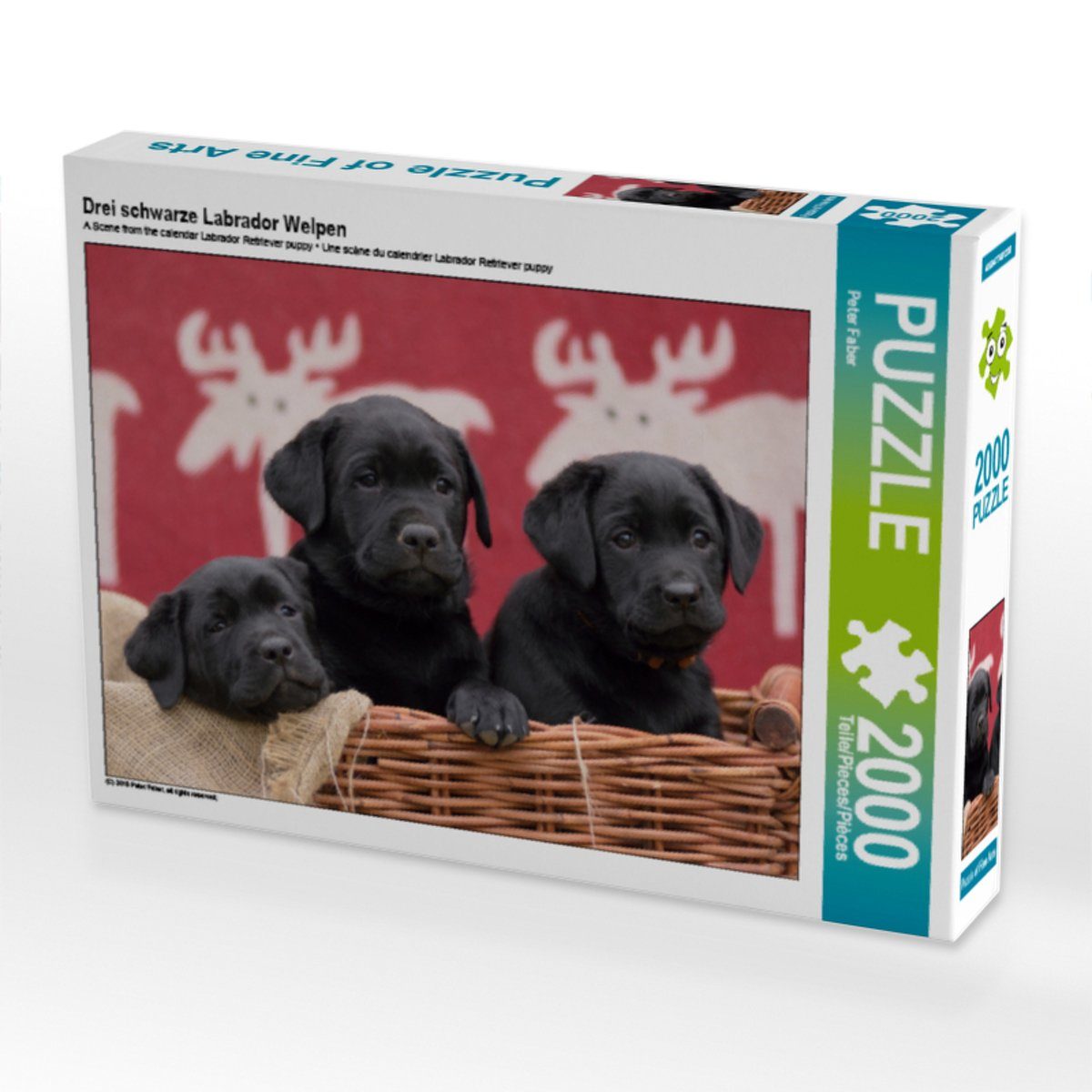 Lege-Größe Puzzleteile Drei Peter Faber, Puzzle Teile Labrador cm 90 schwarze Bild Welpen Foto-Puzzle Puzzle 2000 x 67 2000 von CALVENDO CALVENDO