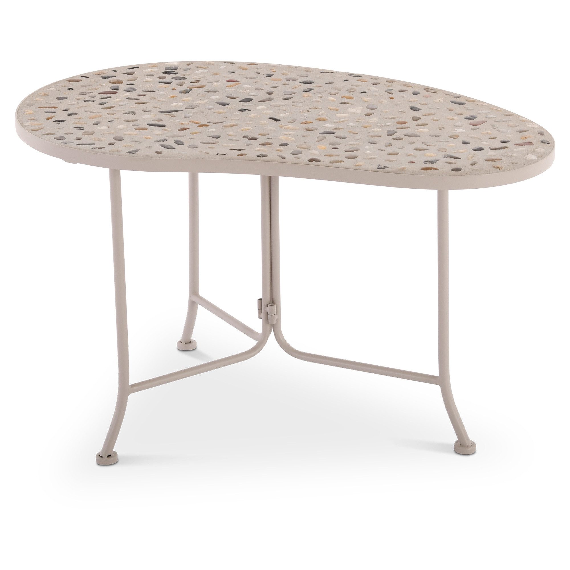Raburg Gartentisch Beistelltisch mit Kiesel-Mosaik-Oberfläche, 80 cm, Maven