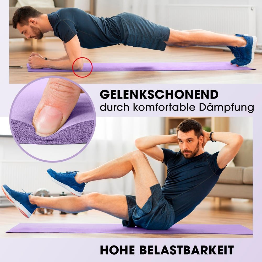#DoYourFitness Yogamatte rutschfest, Für Einsteiger und Fortgeschrittene, Gelenkschonende Gymnastikmatte, 183cm x 61cm [Indoor/Outdoor] – Bild 4 von 5