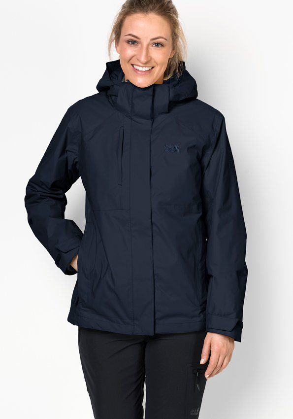 jack wolfskin echo pass 3in1 jacke damen