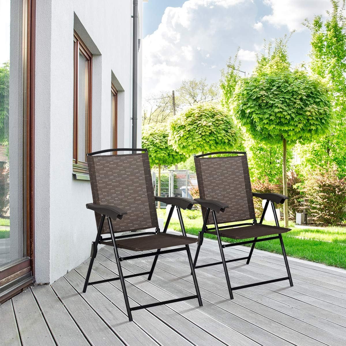 KOMFOTTEU Klappstuhl Terrassenstühle (4er Set), mit verstellbarer Rückenlehne