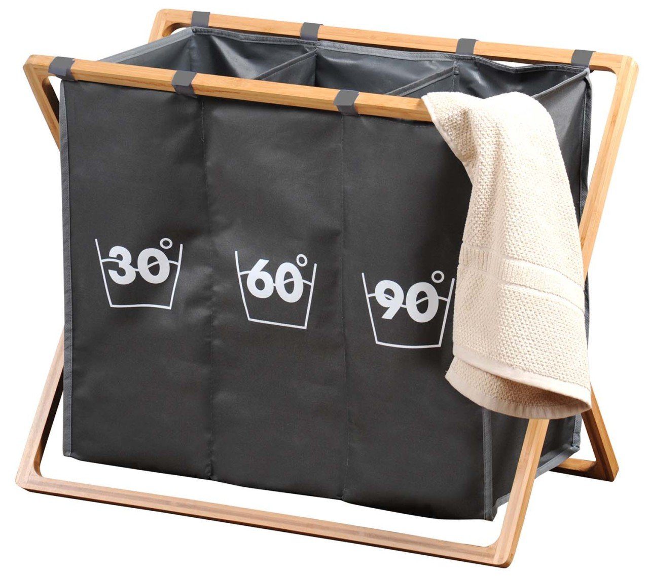 Wäschebox Wäschesammler mit Bambusrahmen