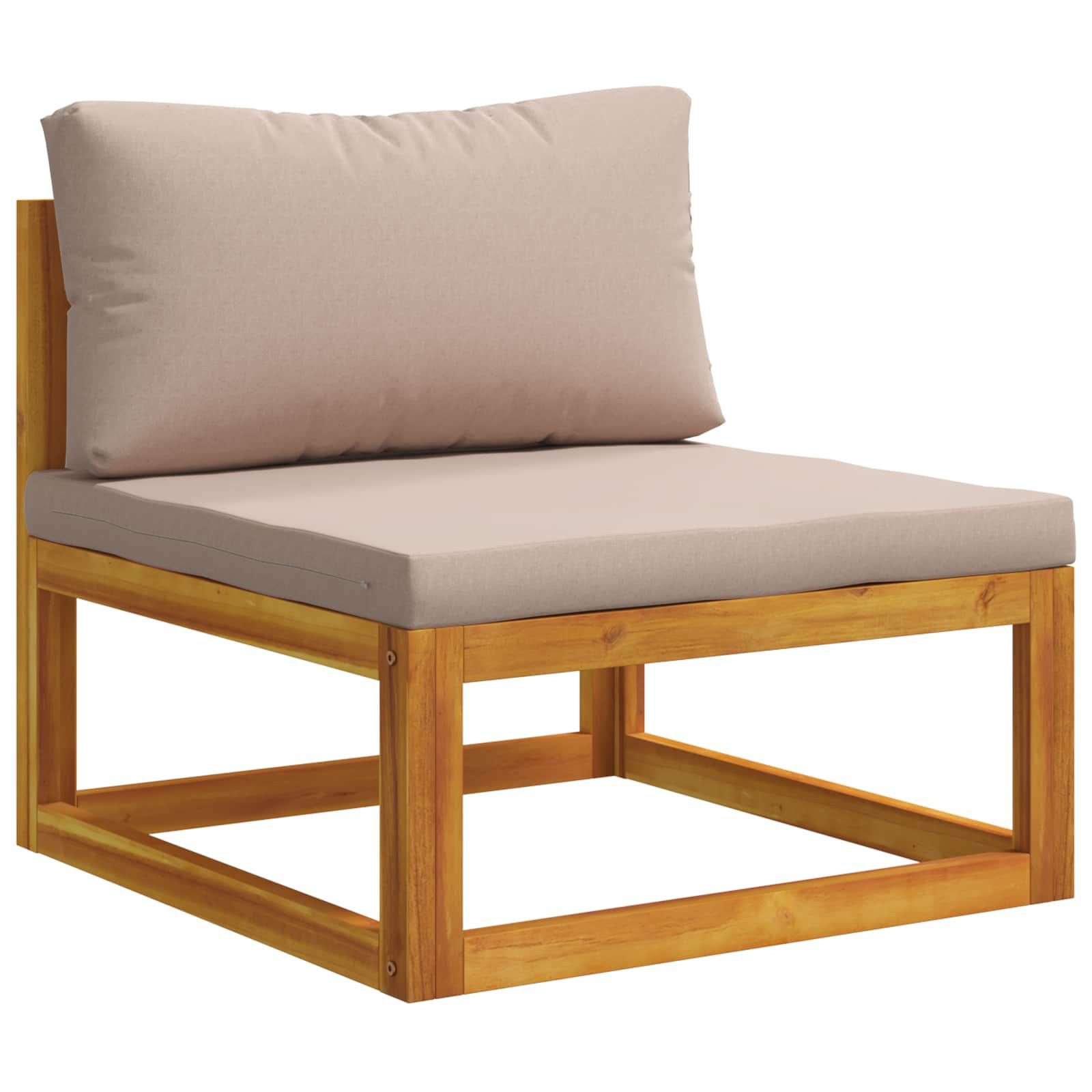 vidaXL Gartenlounge-Set 9-teiliges Garten-Lounge-Set, modular Natur Massivholz