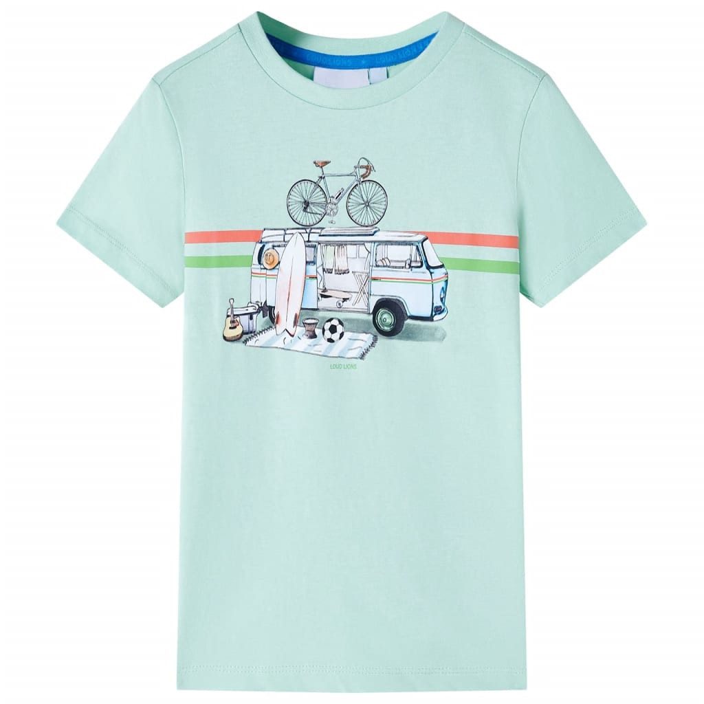 T-Shirt Kinder-T-Shirt Helles Minzgrün 140