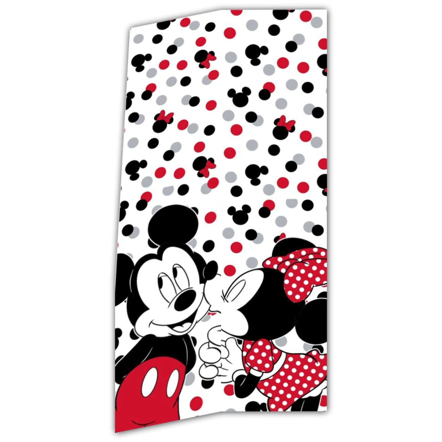 Disney Minnie Mouse Strandtuch Mickey und Minnie Maus Badetuch, Baumwolle, XL 70x140 cm, 100% Baumwolle