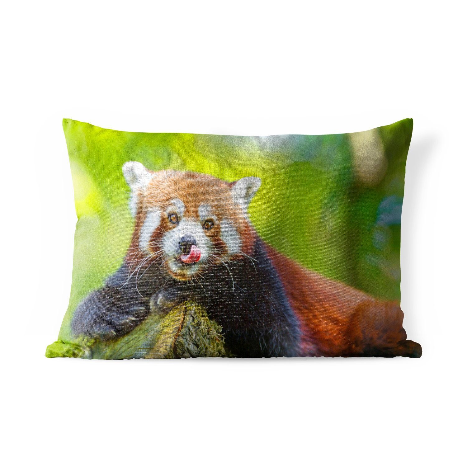 MuchoWow Dekokissen Roter Panda - Natur - Rüssel, Outdoor-Dekorationskissen, Polyester, Dekokissenbezug, Kissenhülle