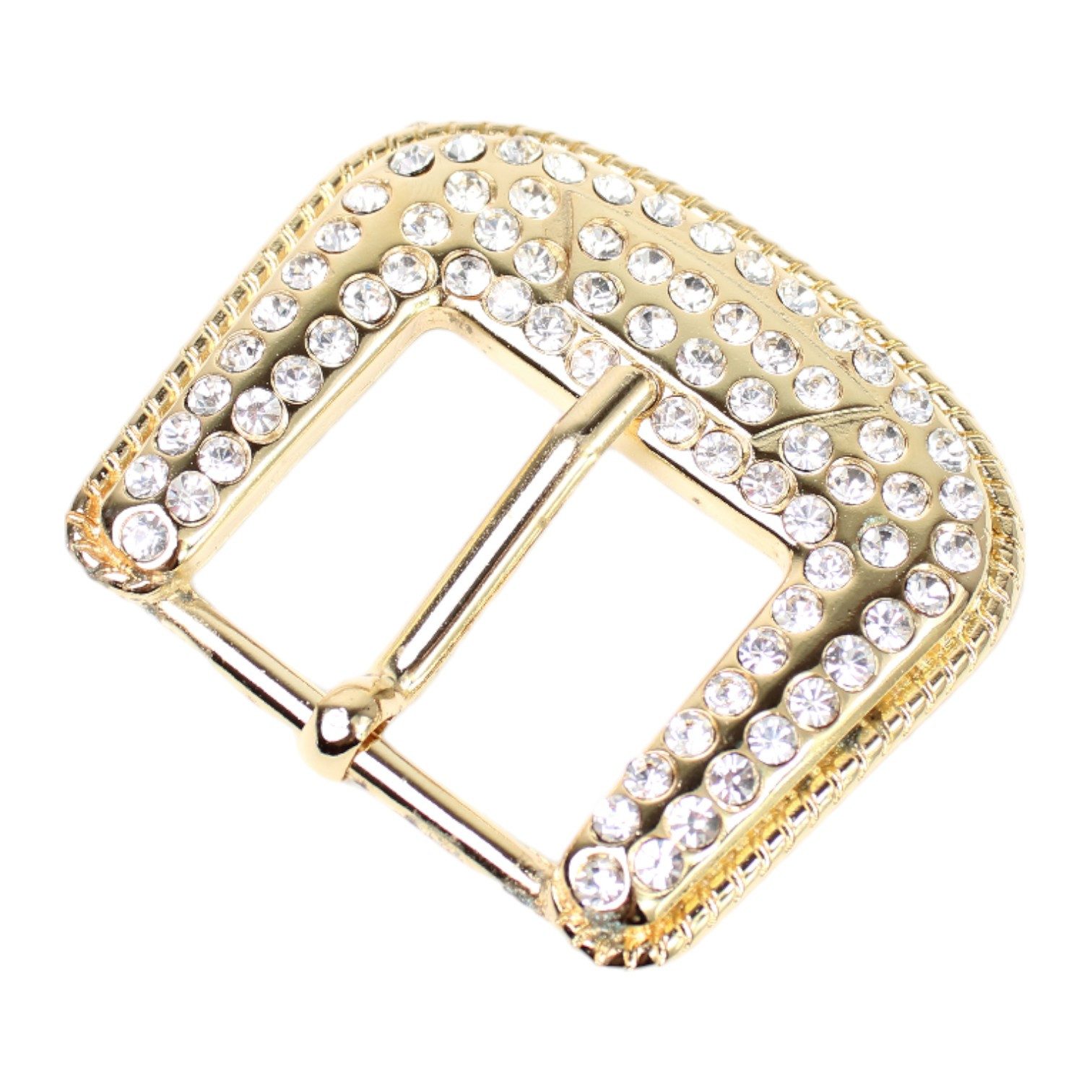 FRONHOFER Gürtelschnalle 18636 (1-St) Breite 4 cm, Zamak echt vergoldet, elegant, Strasssteine