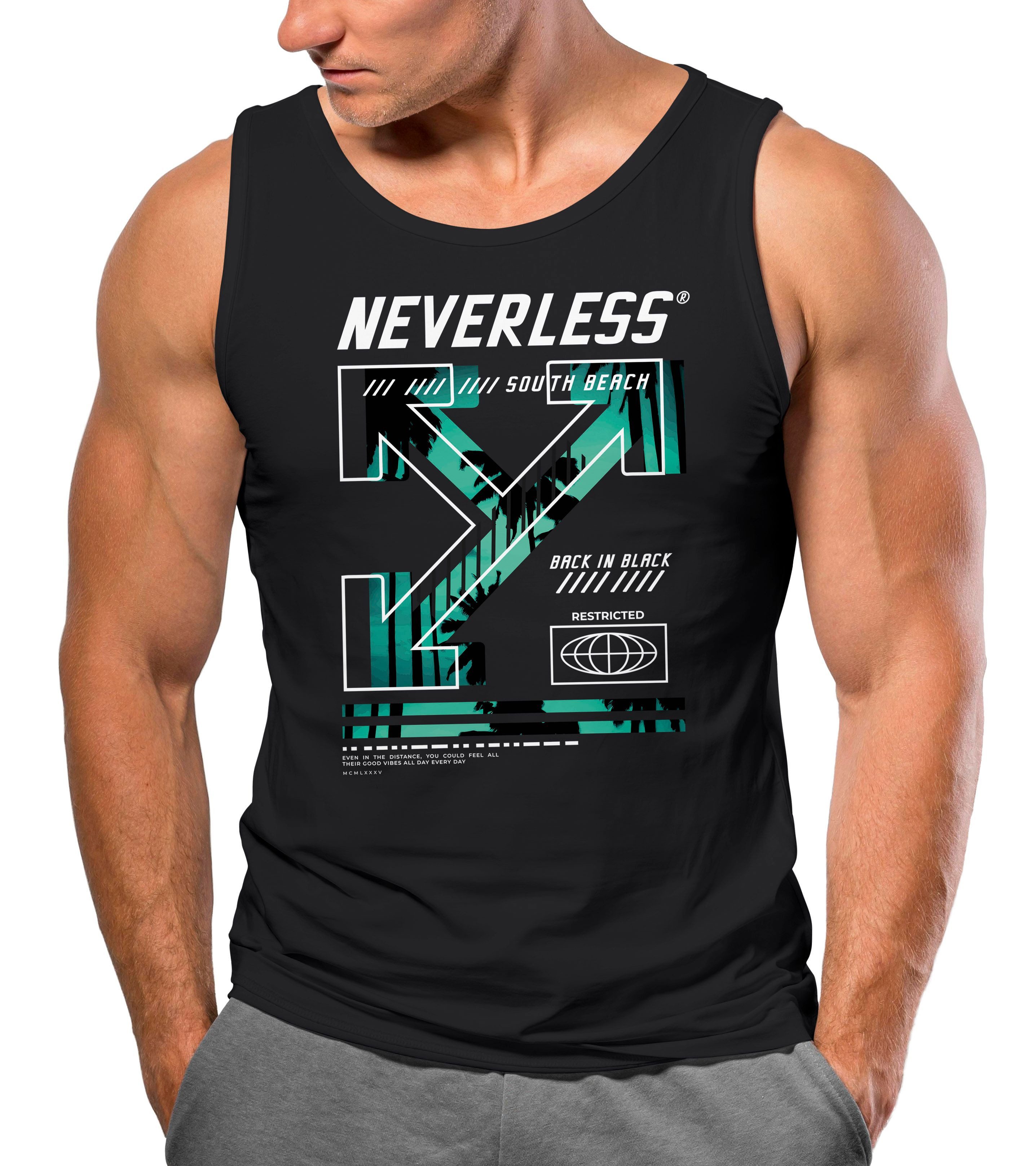 Neverless Tanktop Herren Tank-Top Text Print günstig online kaufen