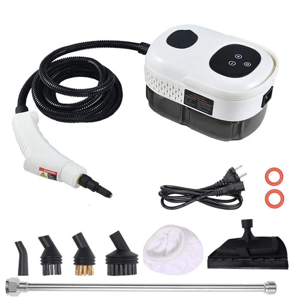 QUBEBU Handdampfreiniger 2500W Tragbarer Dampfreiniger Multifunktionaler Handdampfreiniger, 2500,00 W, mit 6 Geschwindigkeiten einstellbar und 3 Arten von Bürstenköpfen.