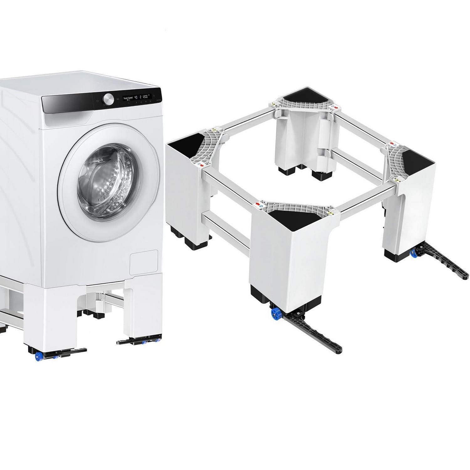 LuxusKollektion Waschmaschinenuntergestell Waschmaschinenbasis mit Rollen & Bremse 28cm
