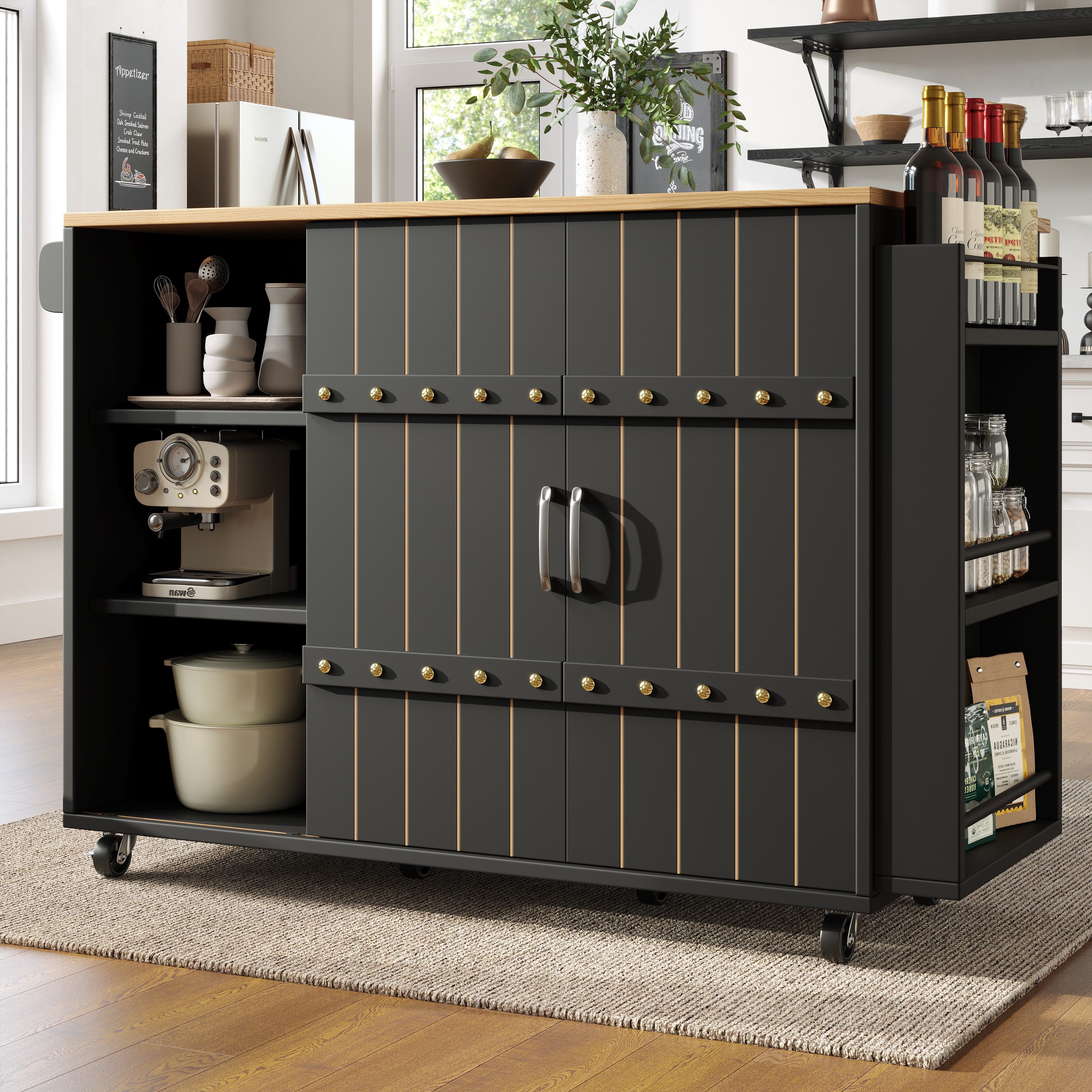 TavilaEcon Küchenbuffet Küchenschrank, Servierwagen mit Rollen günstig online kaufen