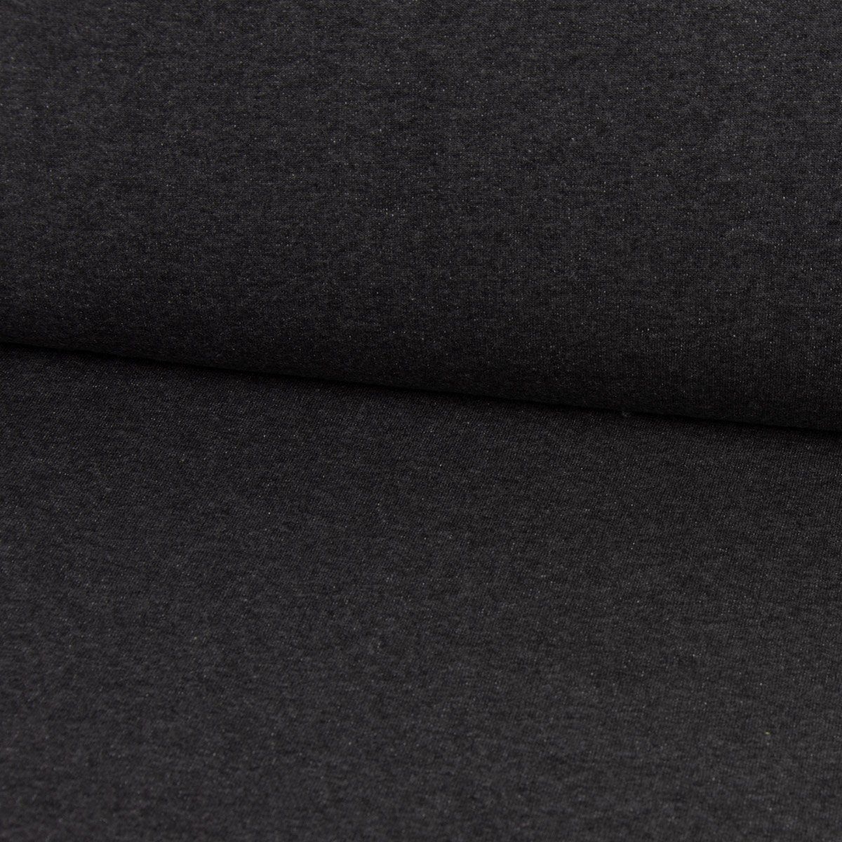 Stoff Sweatstoff Melange einfarbig anthrazit meliert 1,4m Breite
