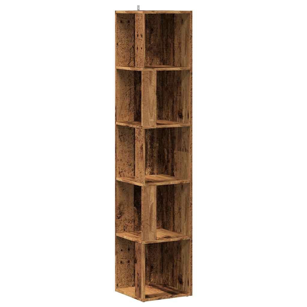 vidaXL Eckregal Eckregal Altholz-Optik 33x33x165 cm Holzwerkstoff, 1-tlg.