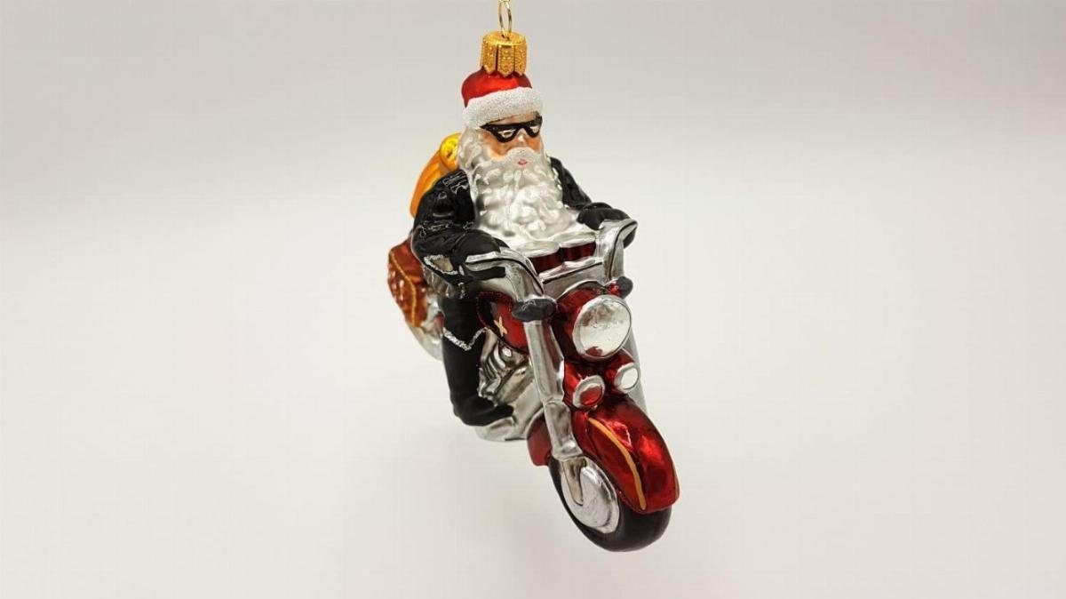 Weihnachtsmann-Motorrad-Kopfbedeckung – Überzug Für Helm Mit Handschuhen, Festliche Deko Für Biker
