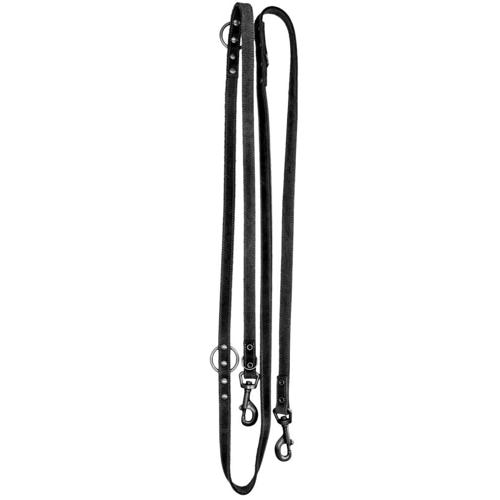 Thumbnail - Spotted! Pro Hundeleine Leder Trainingsleine Schwarz 1,6x250cm, (Packung)