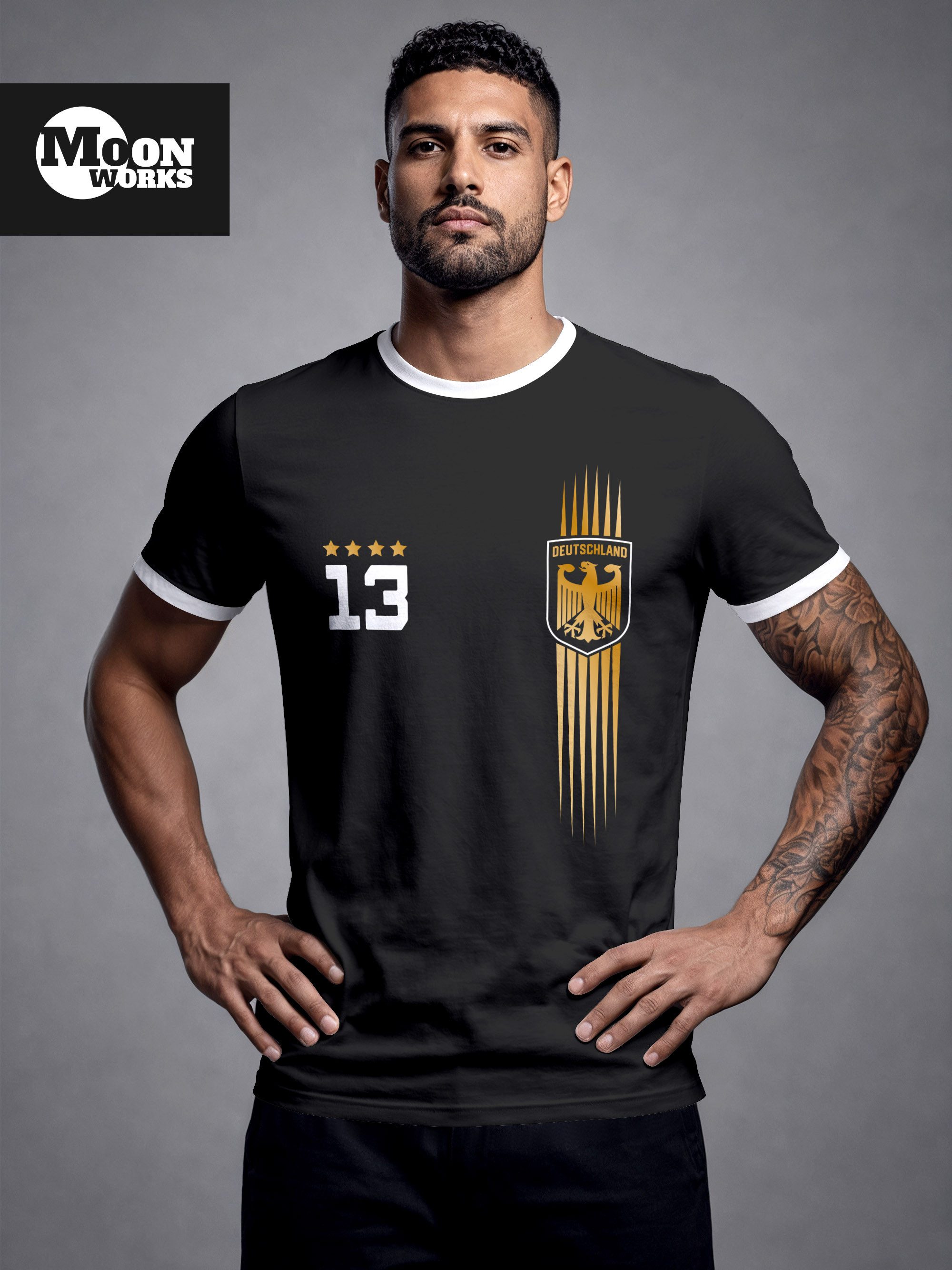 MoonWorks Print-Shirt Herren T-Shirt Deutschland Trikot Fußball WM Fußball-Sommer 2026 mit Print