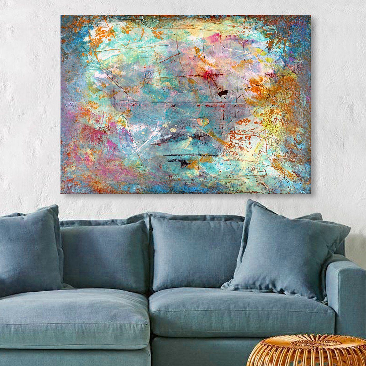 Wallity Leinwandbild Harmony, Abstrakt gemustert (1 St), 70x100 cm modernes Wandbild pflegeleicht
