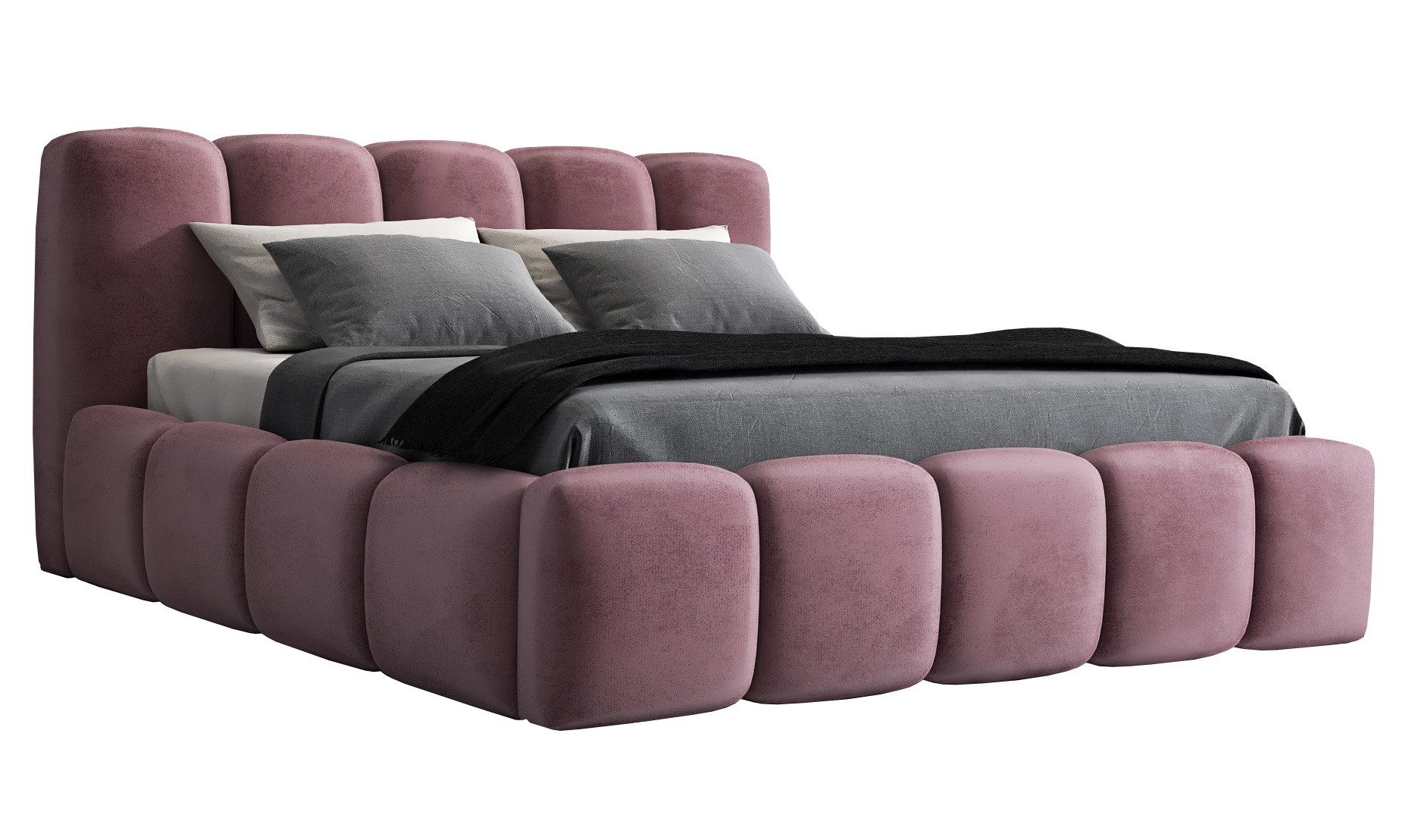 A&J MöbelLand GmbH Polsterbett SONIC mit Matratze, Lattenrost und Bettkasten. (Bett mit Kopfteil. Matratze und Lattenrost Inclusive! Bettkasten mit großem Stauraum. Viele Varianten zur Auswahl – wählen Sie Größe und Farbe!, TOP ANGEBOT), Länge: 220 cm Höhe Kopfteil: 100 cm