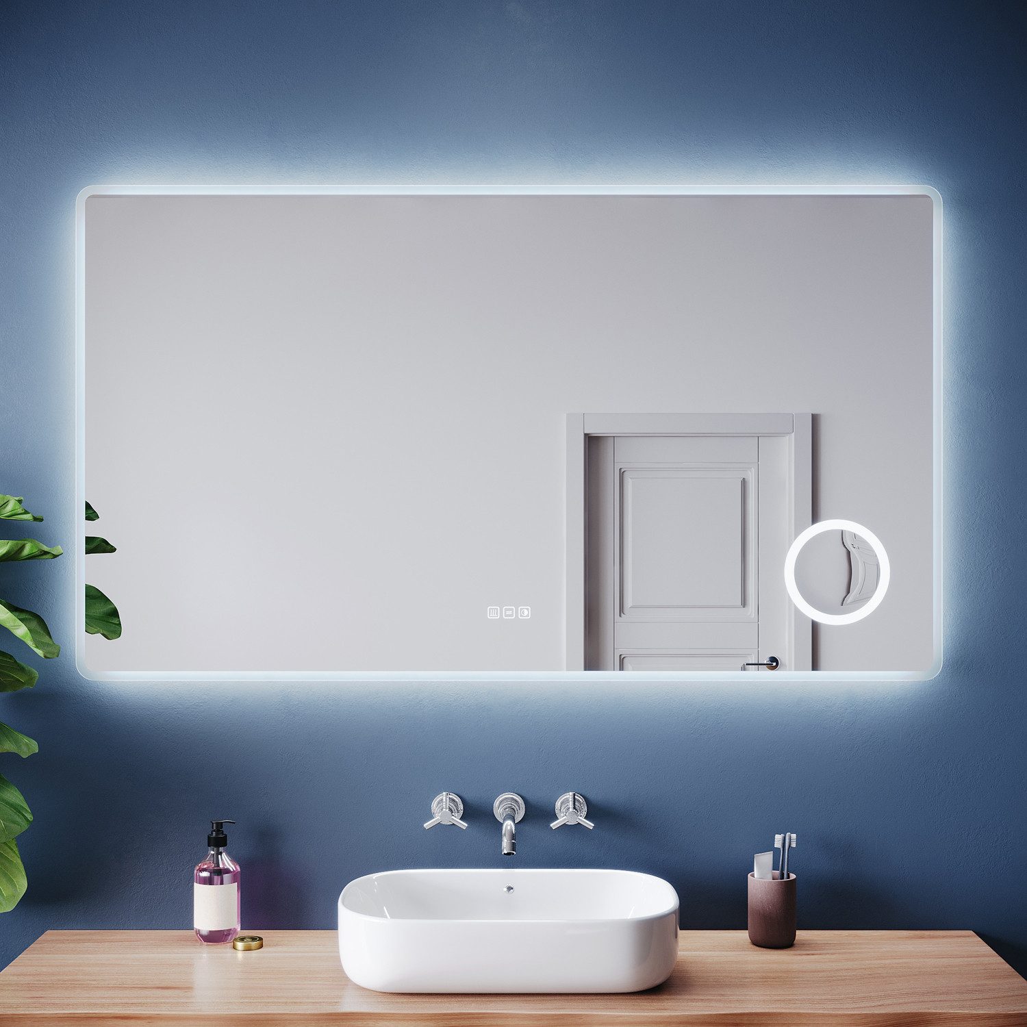 Badspiegel Badezimmerspiegel LED Spiegel Wandspiegel mit Touch-Schalter