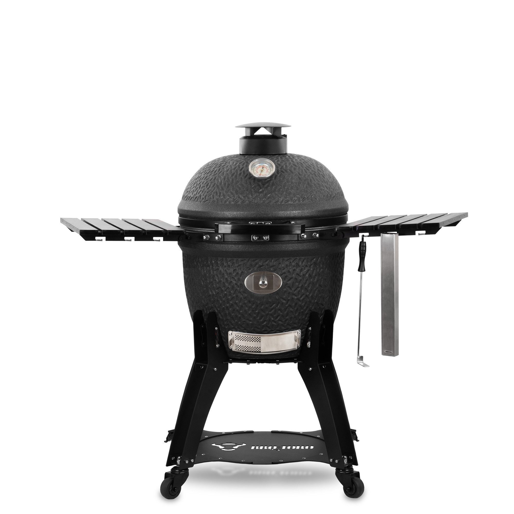 BBQ-Toro Keramikgrill Kamado Grill "Yoru" Ø 62 cm Holzkohlegrill Keramikgrill mit Thermomete, Inkl. Deckel-Schnappverschluss