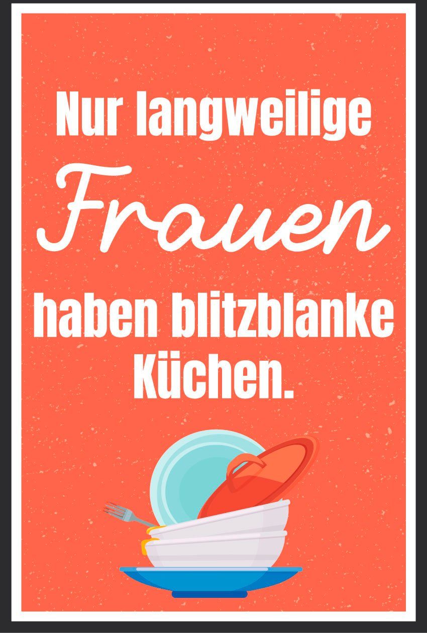 queence Metallbild Langweilige Frauen, Schriftzug, Schriftzüge günstig online kaufen