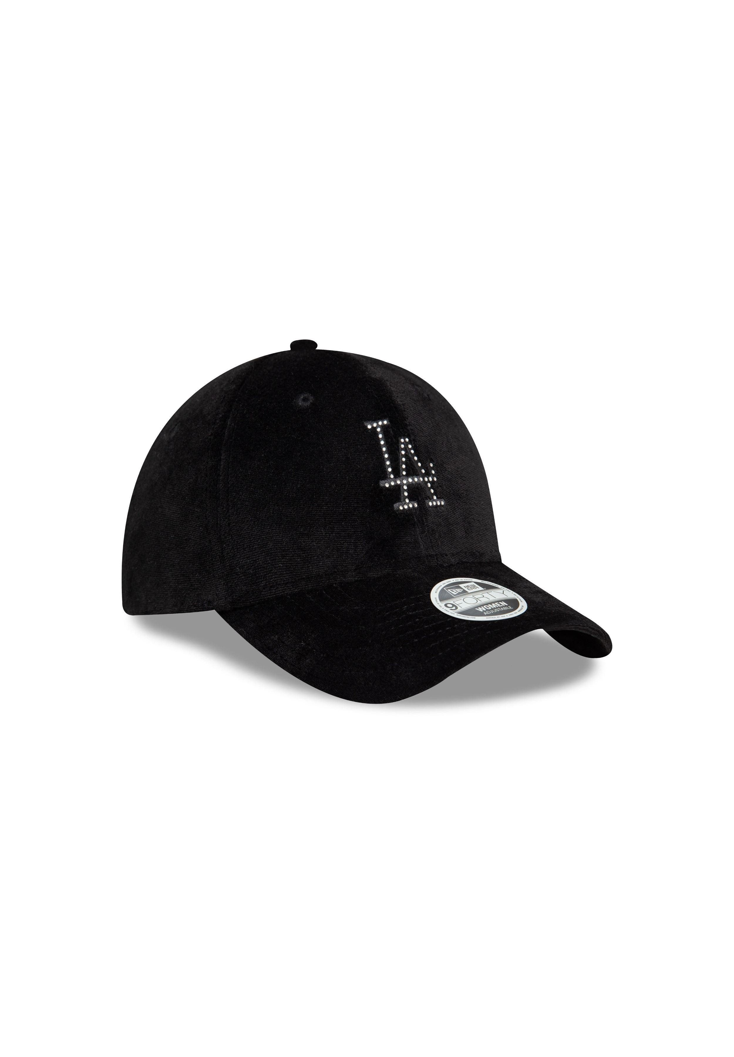 New Era Baseball Cap Los Angeles Dodgers MLB Womens Diamante Velour Schwarz 9Forty Verstell (1-St)