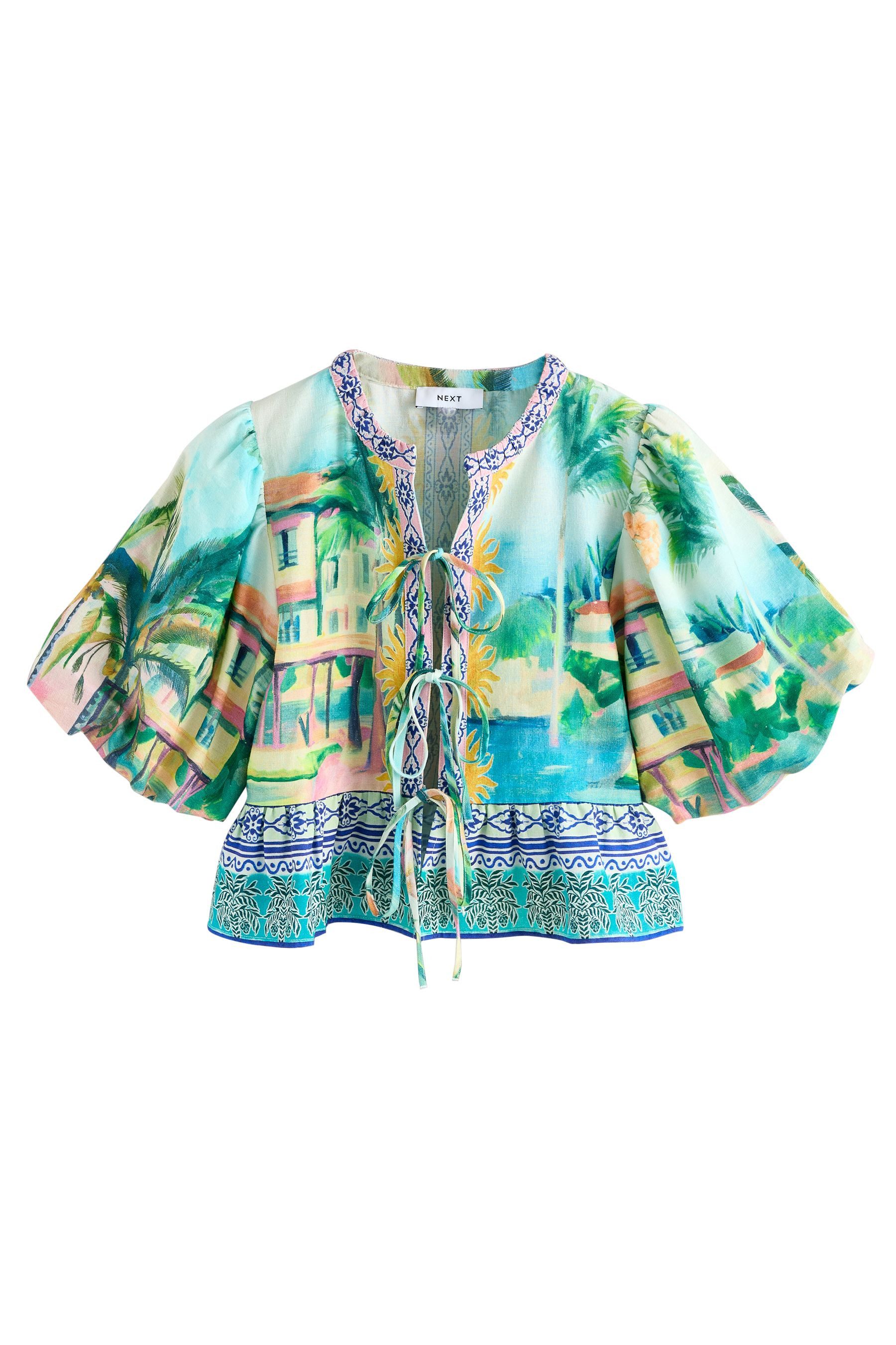 Next Kurzarmbluse Top mit Puffärmeln (1-tlg) günstig online kaufen