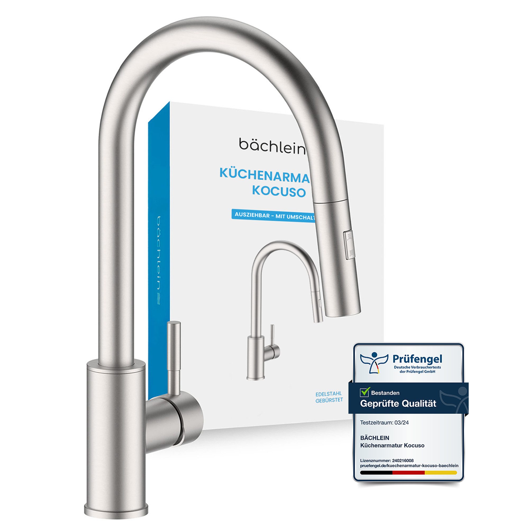 Bächlein Spültischarmatur Elegante Küchenarmatur Kocuso (Edelstahl gebürste günstig online kaufen