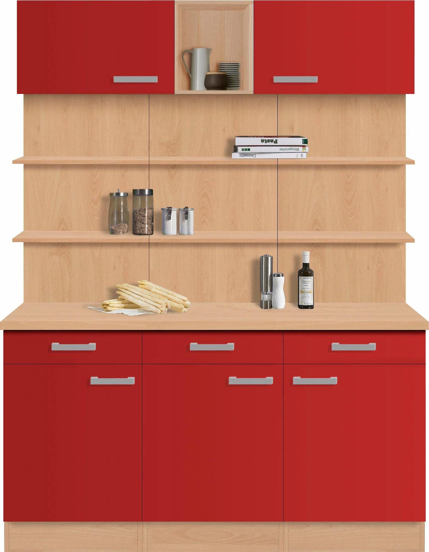 Rotes Küchenbuffet