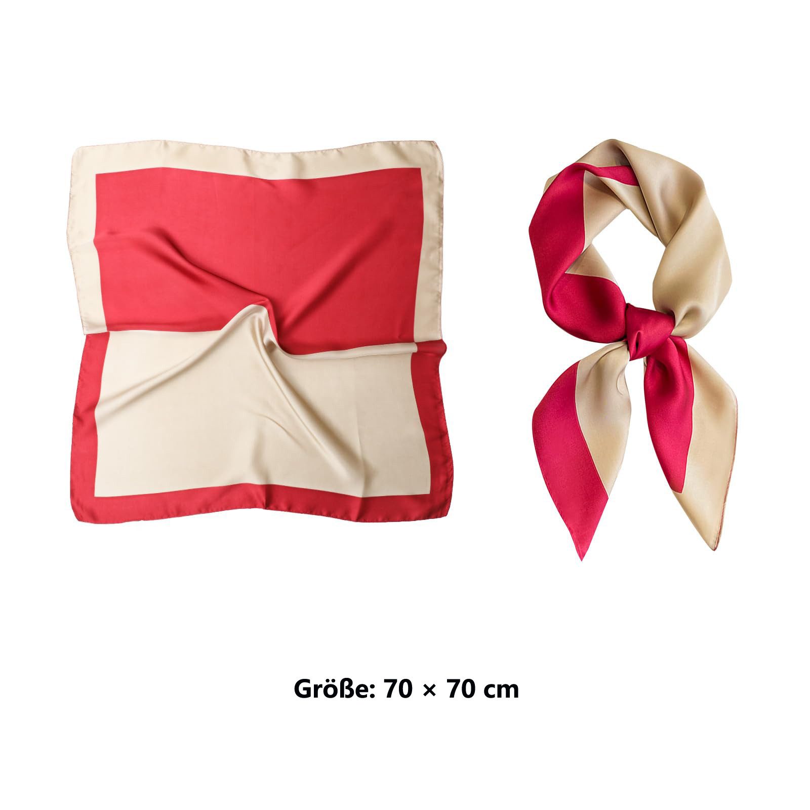 Zaewry Seidentuch Damen Seide Gefühl Schal Halstuch Schal Frauen Scarf Bandana, (1-St), Taschentuch Ansatz Handgelenk