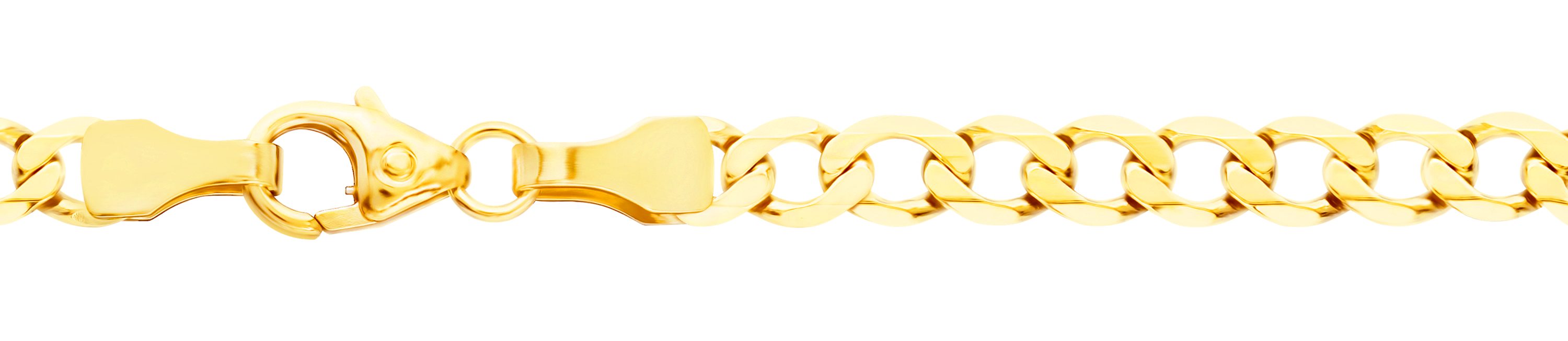 HOPLO Goldarmband Goldkette Panzerkette Länge 21cm - Breite 3,9mm - 585-14 Karat Gold, Made in Germany