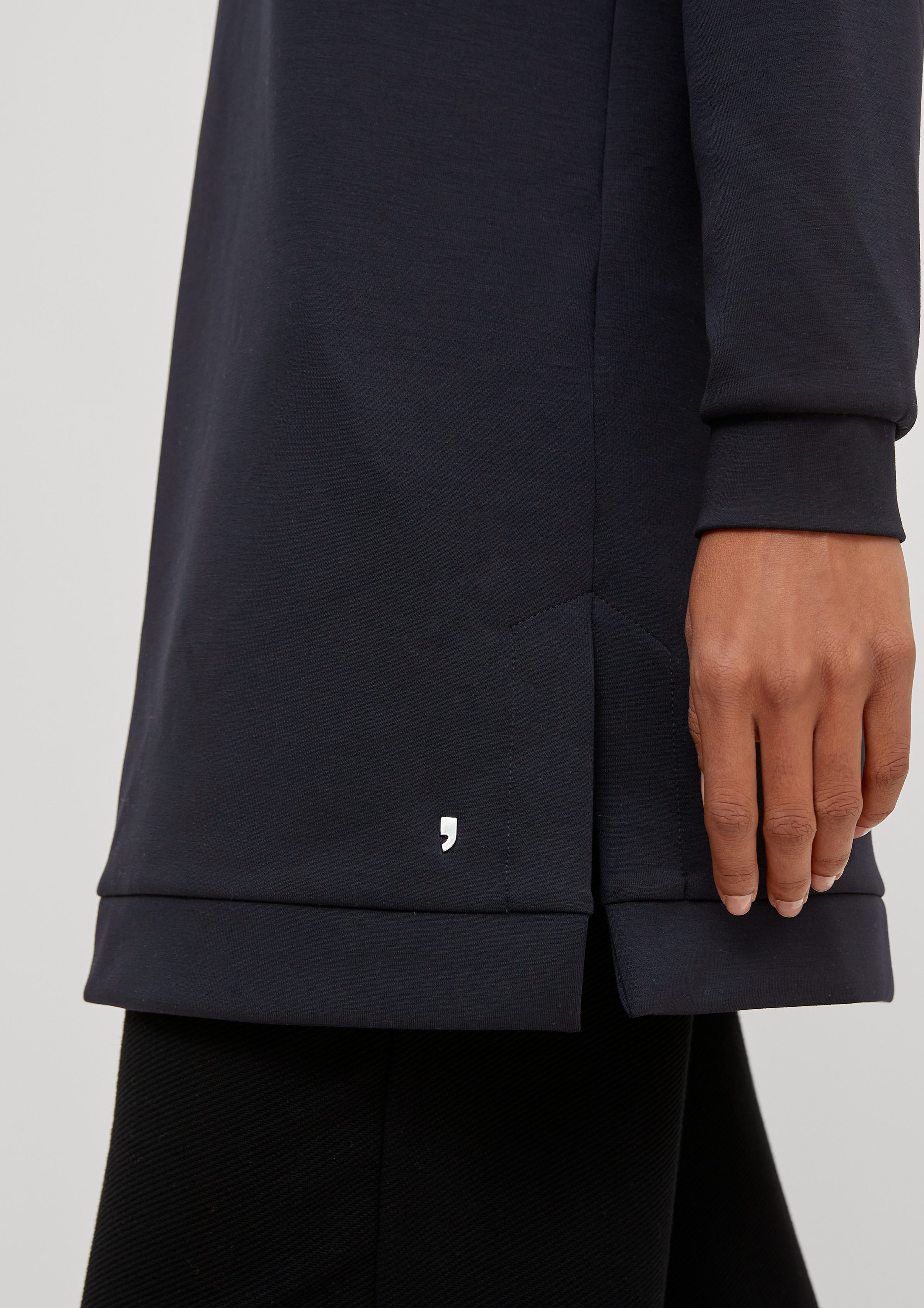 Comma Modalmix Sweatshirt Sweatshirt aus schwarz