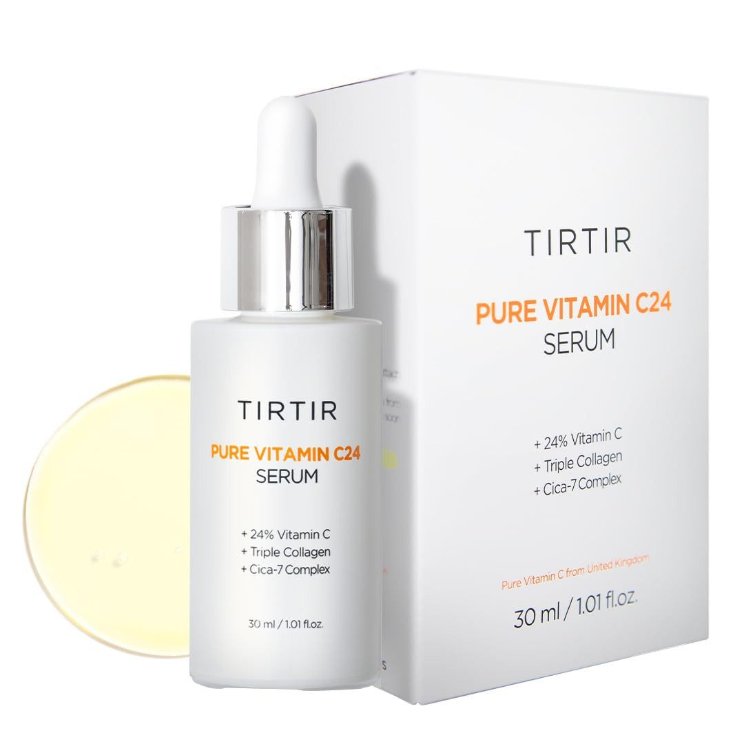 TIRTIR Gesichtsserum Pure Vitamin C24 Serum 30 ml – Hochkonzentriertes Vitamin-C Gesichtsserum mit 24 % Ascorbinsäure, Kollagen & CICA-Komplex –, für ebenmäßigen, strahlenden Teint