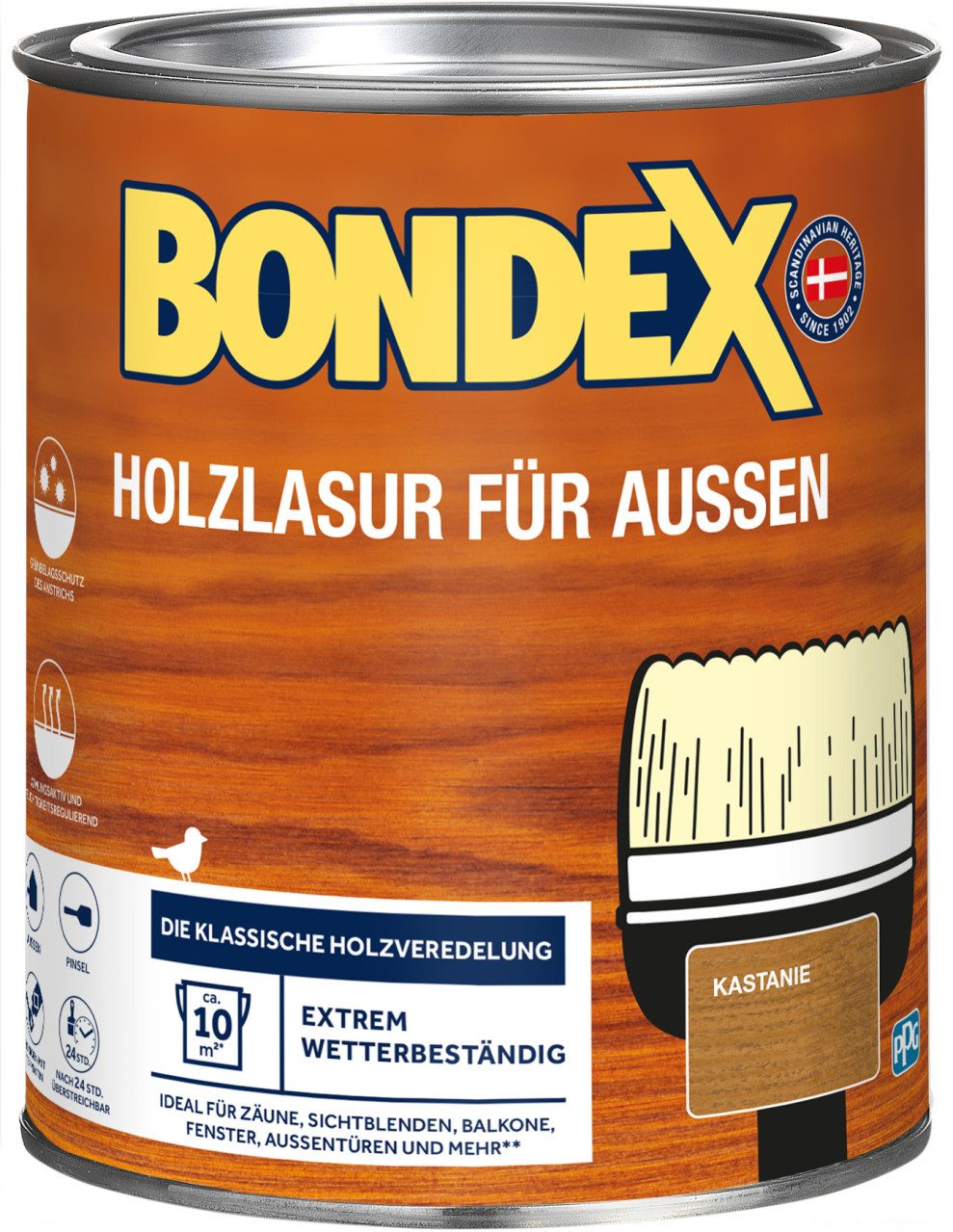 Bondex Lasur Bondex Holzlasur für Außen 750 ml kastanie