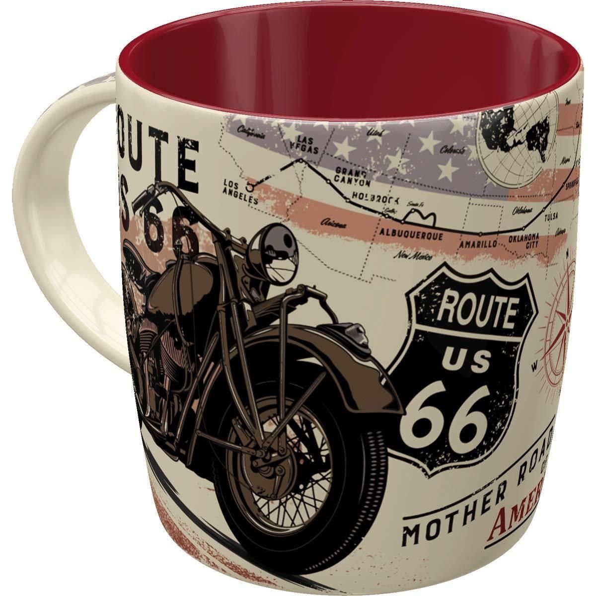 Nostalgic-Art Tasse Kaffeetasse - US Highways - Route 66 Bike Map