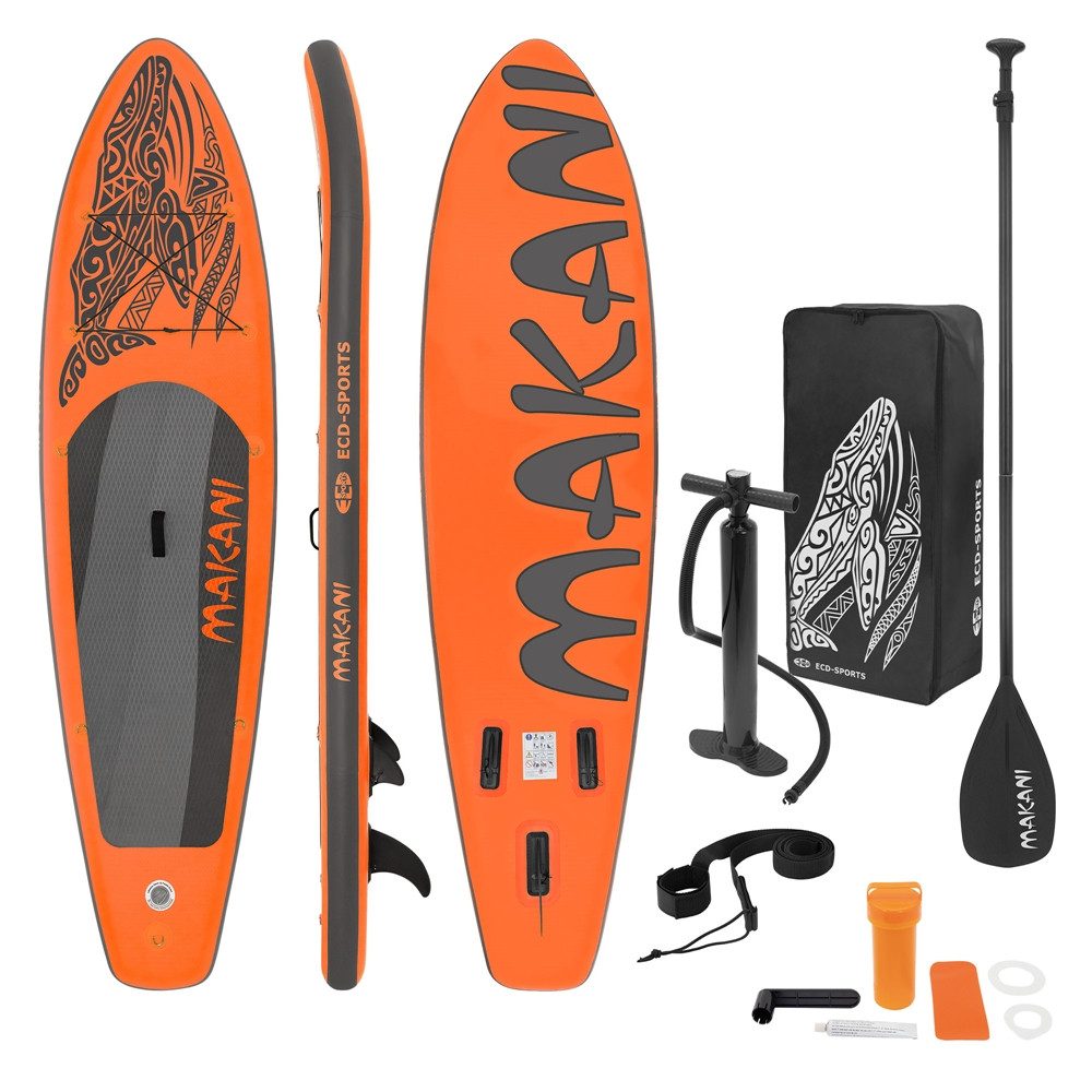 ECD Germany SUP-Board Stand Up Paddle Board aus PVC Paddelboard Paddling Board, Stand-Up Paddle-Board, SUP Board 320x80x15 cm 120 kg Traglast rutschfest orange inkl Zubehör