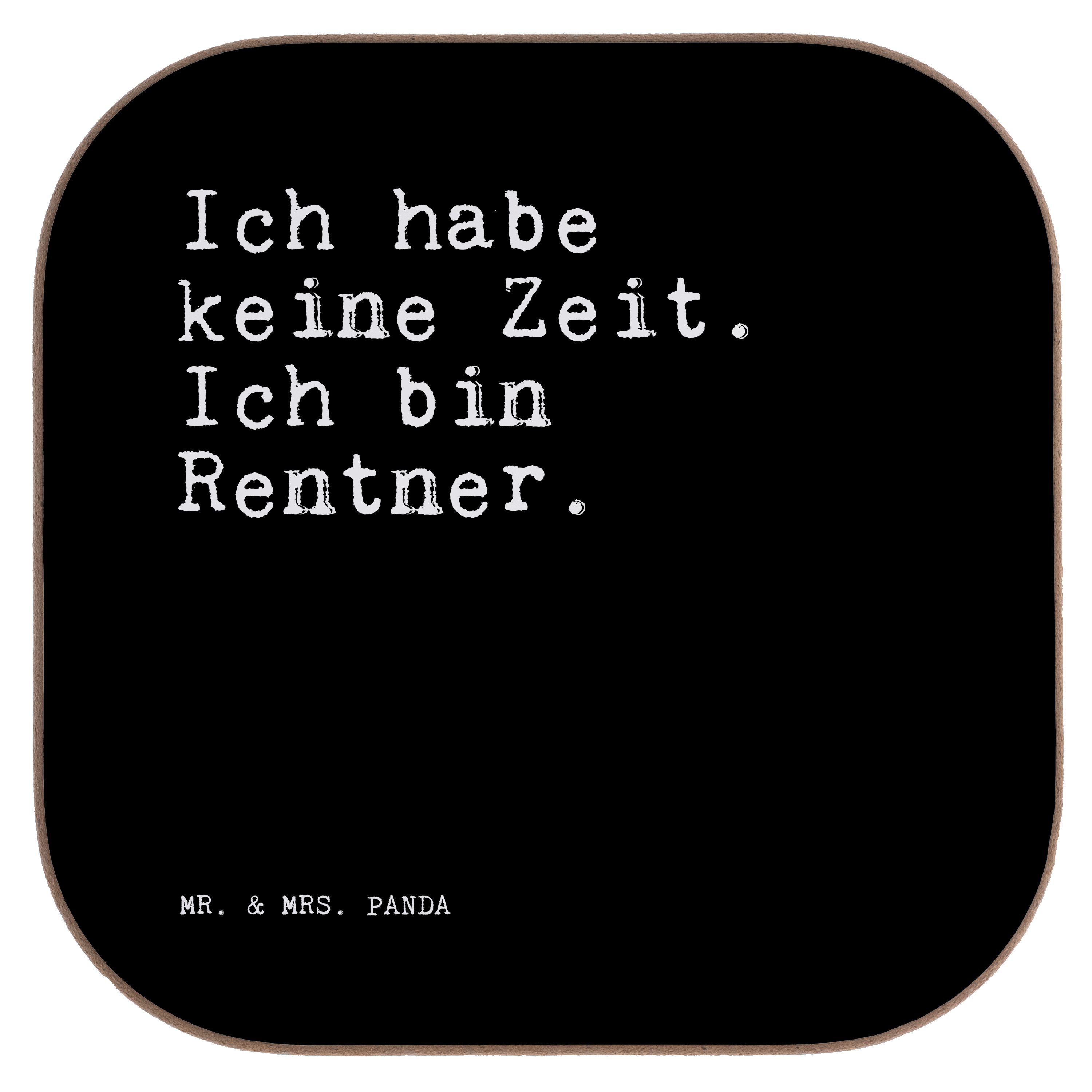 Mr. & Mrs. Panda Getränkeuntersetzer »Ich habe keine Zeit.... Schwarz