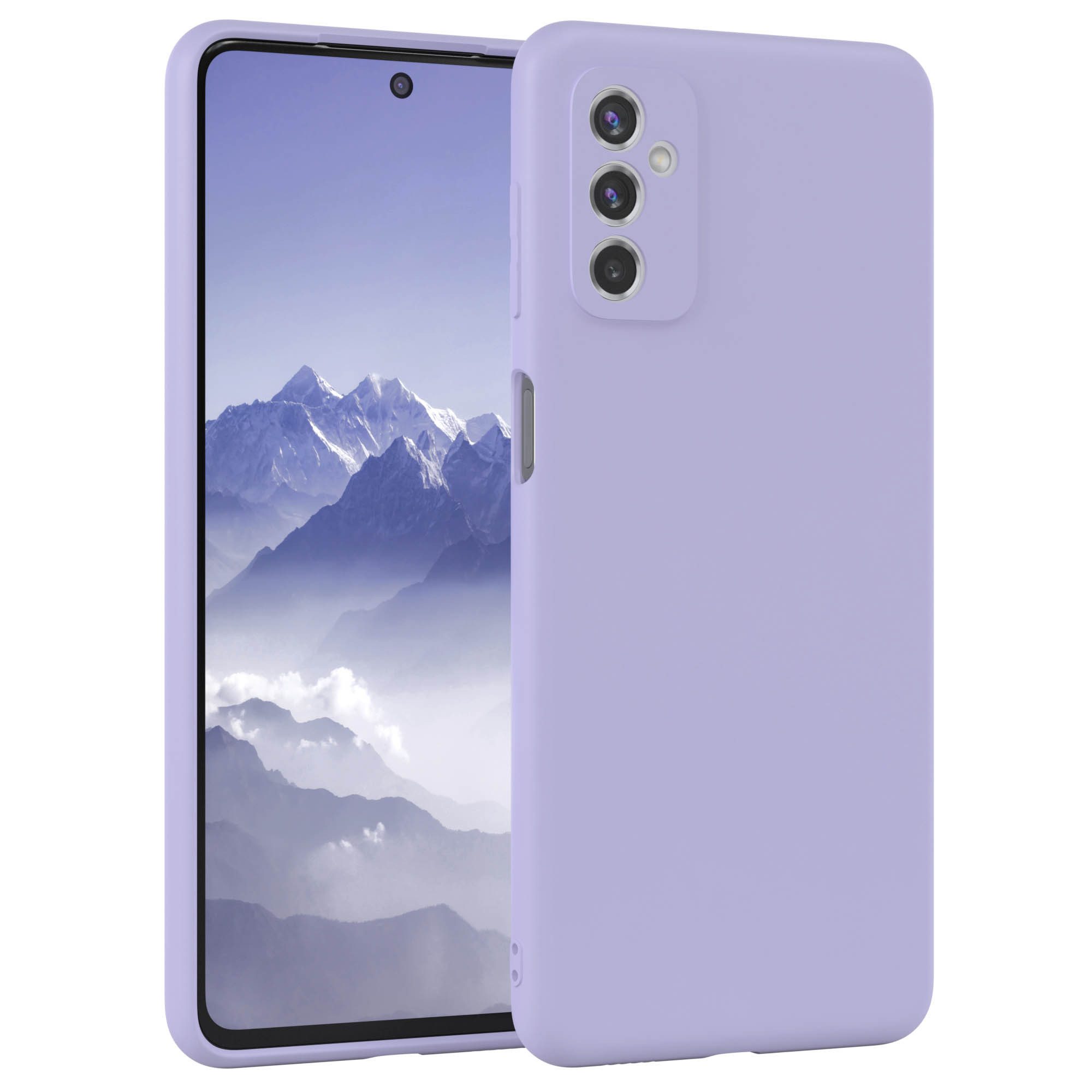 EAZY CASE Handyhülle für Samsung Galaxy M52 5G Hülle Silikon 6,7 Zoll, Silikonhülle stoßfest Smart Slimcover Case Dünn Blau Lila