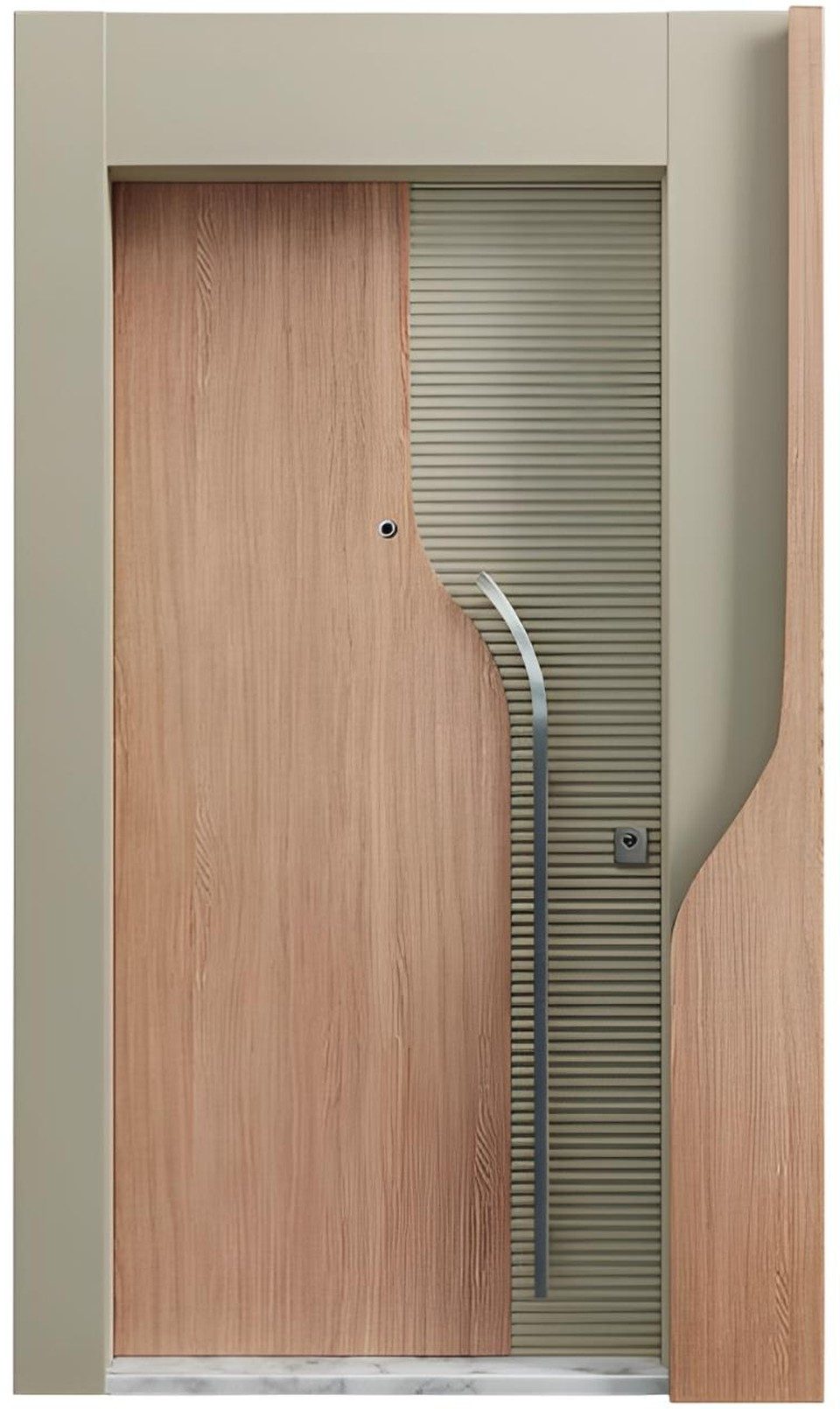 Xlmoebel Haustür Beige Eingangstür Stilvolle Haustür Sichere Türen für Zuhause, Made in Europa