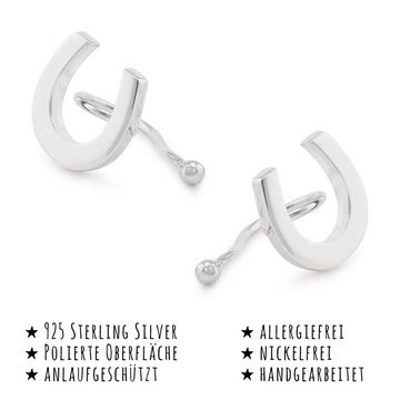 Monkimau Schlüsselanhänger Hufeisen Kinder-Klipp-Ohrringe aus 925 Silber (Packung)