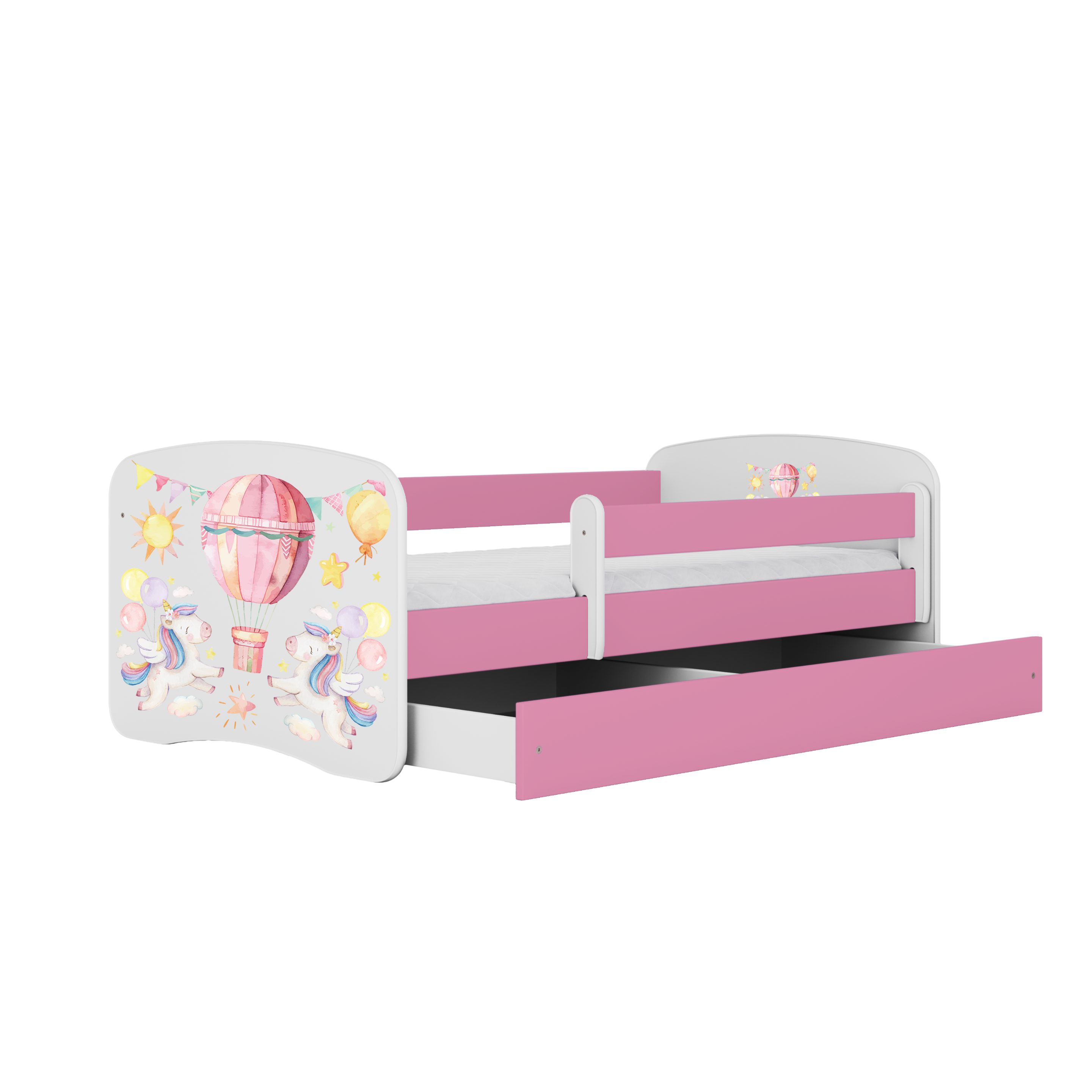 Raumhirsch Furniture Kinderbett 70x140, 80x160, 80x180 cm - Komplettset mit Matratze & Schublade (Bett für Mädchen, Einzelbett Kinder 2–12, mit Rausfallschutz & – Bild 2 von 5