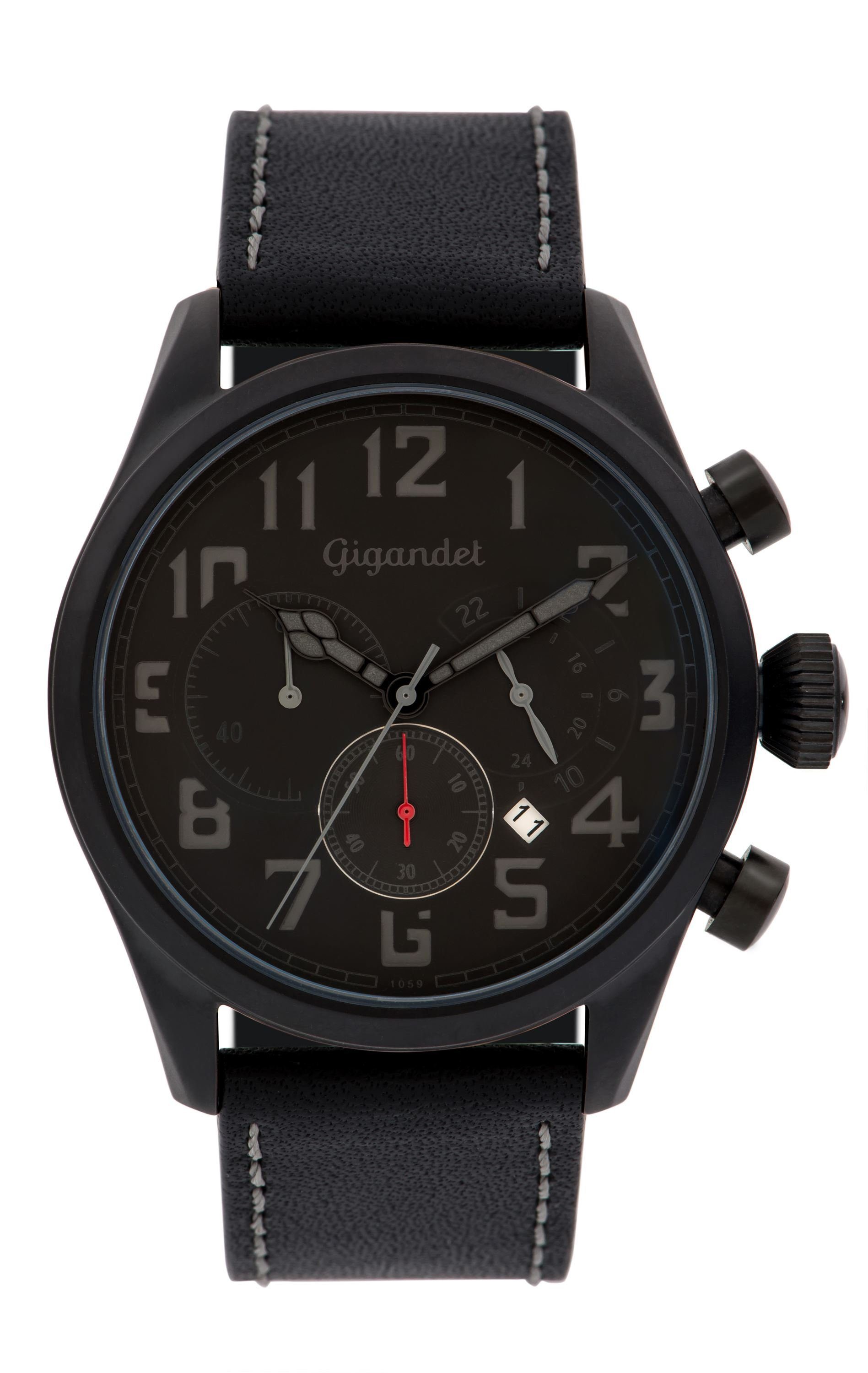 Gigandet Chronograph Interceptor, Mineralglas, Chronograph, Datumsanzeige, 24-Std. Anzeige
