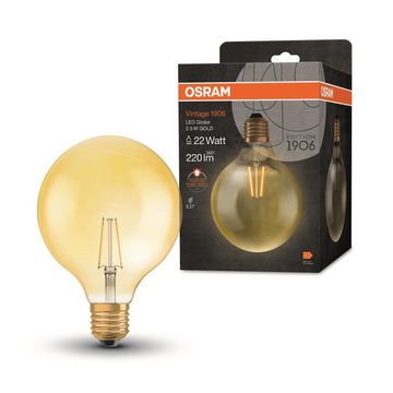 Osram LED-Leuchtmittel E27 VINTAGE LED LAMPE GLOBE FILAMENT, E27