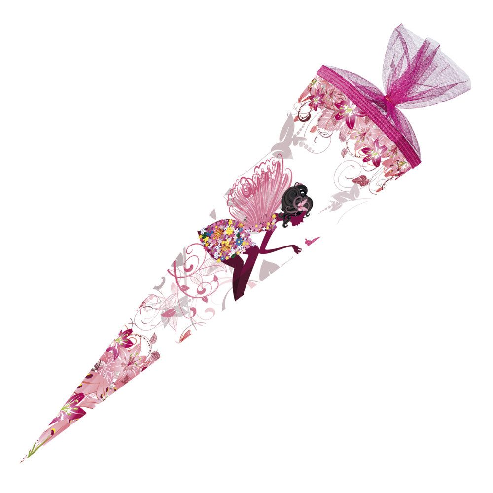 Schultüte Nestler Schultüte Blumenfee 6eckig 85cm