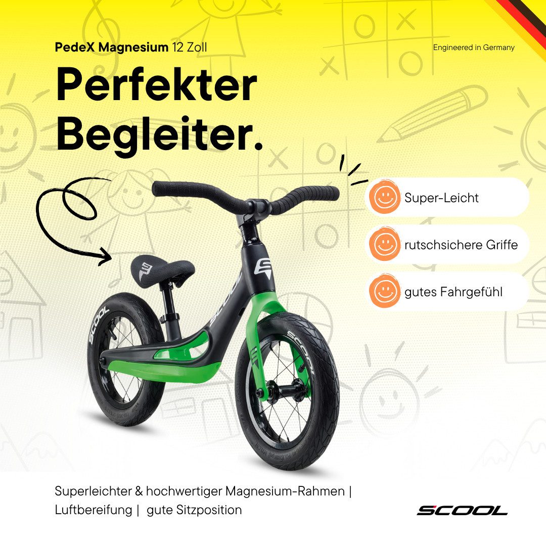 S’COOL Laufrad pedeX magnesium - Laufrad, ab 1 Jahr 12 Zoll
