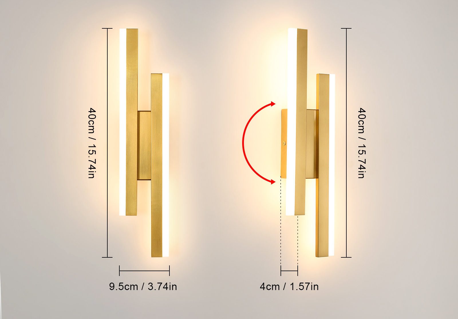 Goeco Wandleuchte Schlichte LED Lampe,Acryl Wandleuchte günstig online kaufen