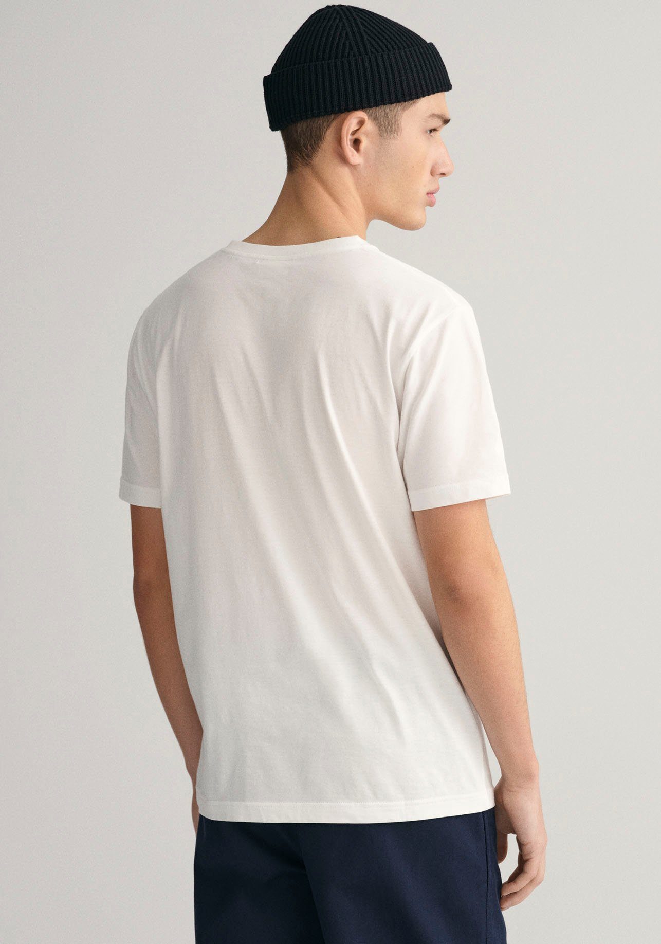 REG EMB inspiriert Gant Archiv 1980er-Jahren aus SHIELD T-Shirt SS T-SHIRT dem den ARCHIVE von white